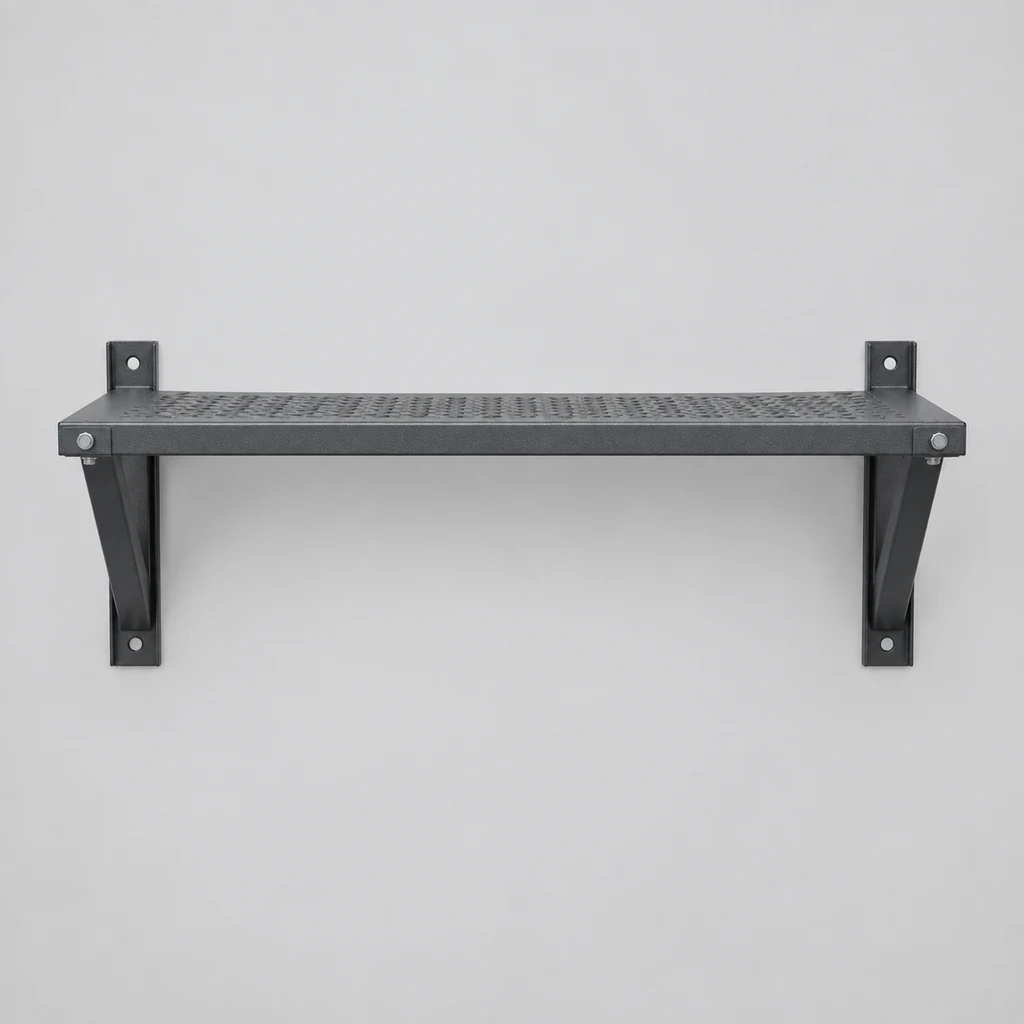 Wall-mounted heavy duty steel garage rack