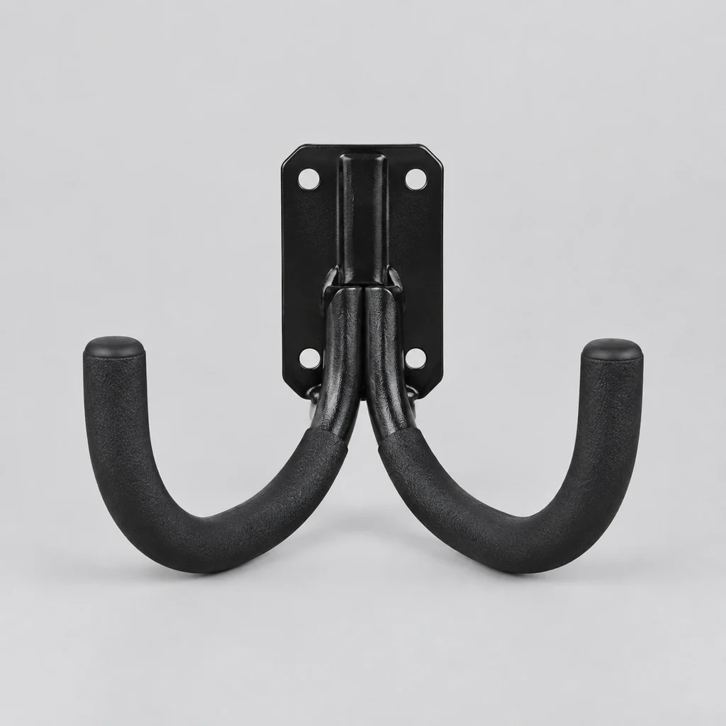 Pair of heavy duty coated steel wall storage hooks